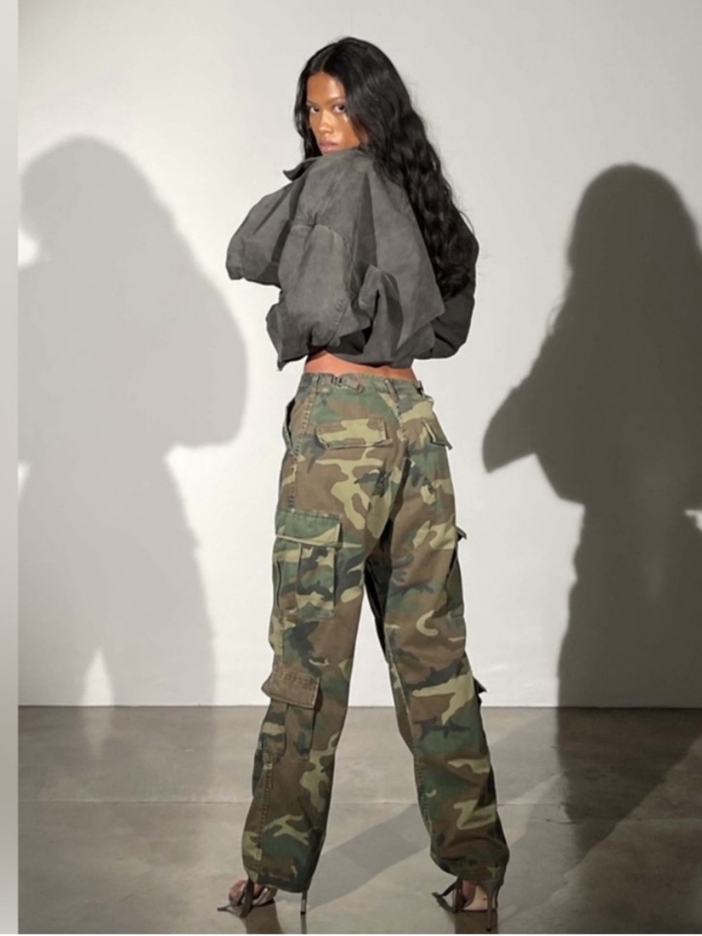 Local European CAMO DISTRESSED CARGO PANT M/L